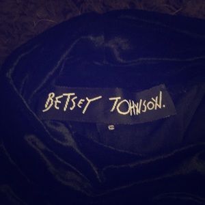 Betsey Johnson blk stretch velvet full length gown